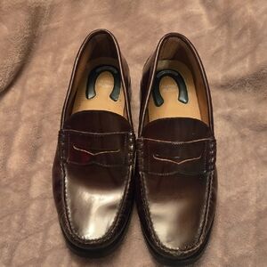 Nunn Bush Dark Brown Leather Slip-On Loafers